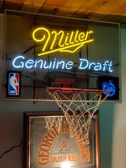 Neon collectible Miller Draft with hoop