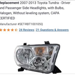 Toyota Tundra Replacement Headlights (07-13)