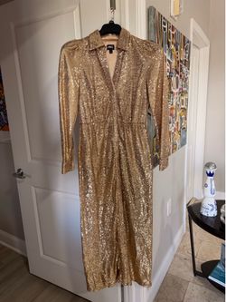 Gold Sequin Evening Dress Brand I.N.C Macys. Size S | Vestido Dorado de lentejuelas noche Marca I.N.C Macys. Talla S