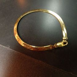 7inch 925 Sterling Silver Gold Plated Bracelet.