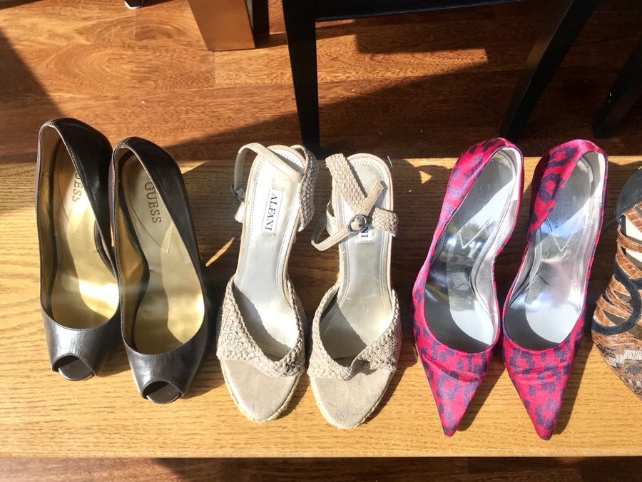 Lots of shoes , stilettos