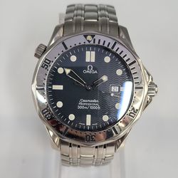 Omega Seamaster Professional 300M Quartz Stainless Steel Men's Watch 41 mm Blue Wave Dial