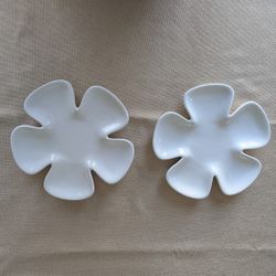 Set Of Two Flower Power Plates