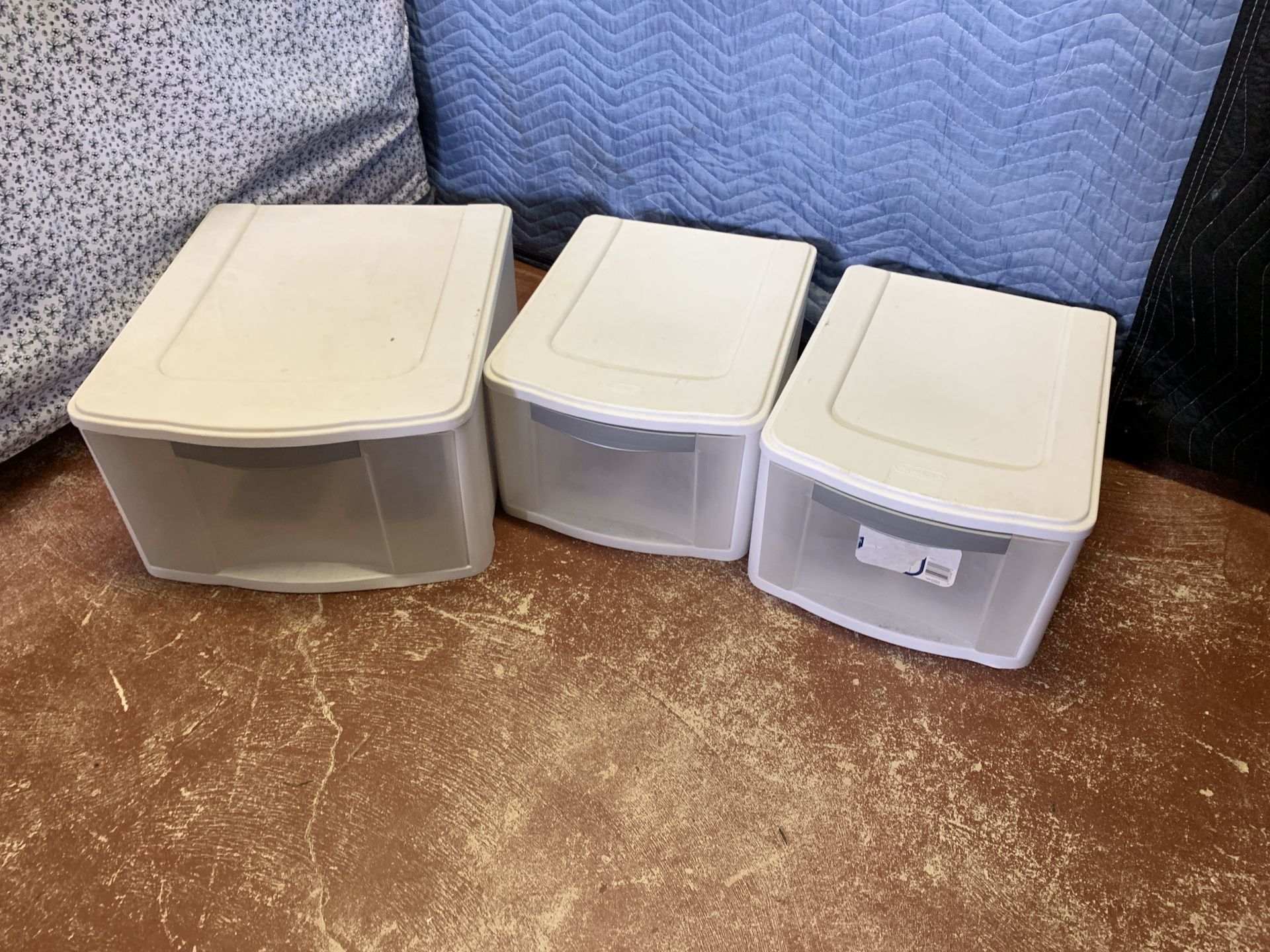 3 Drawer Plastic Storage Container Drawers - 2 Different Sizes