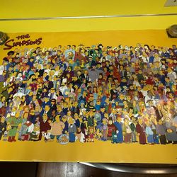 Vintage Year 2000 Simsons Large Poster Collage Of All Characters