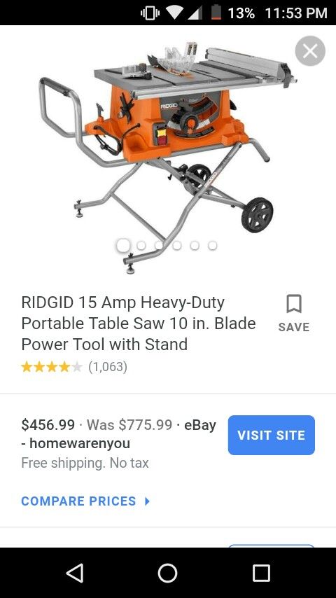 Ridgid table saw