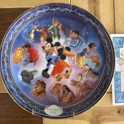 Disney Once Upon A Kiss Plate Bradford Exchange with COA
