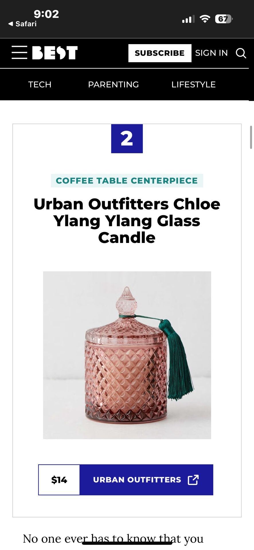 URBAN OUTFITTERS PEONY SCENTED. CANDLE