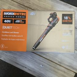 WORX Nitro  Quiet Tech 40v (2x20v) 530-CFM 180-MPH Cordless Battery Handheld Leaf Blower #2488