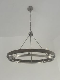 Pendant Light -wood And Satin Nickel