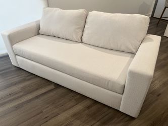 White fabric sofa