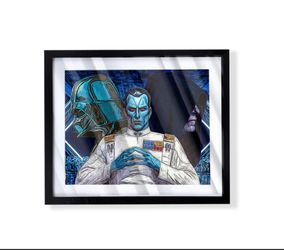 thrawn custom art piece on black frame