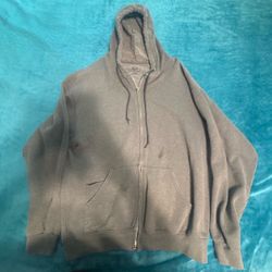 Gray Full-Zip Fleece-Lined Hoodie