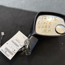 2013 Honda Civic Door Mirror Passenger Side RH Black stock#5646