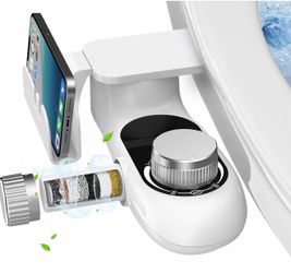 Bidet Attachment for Toilet with Filters, Non-Electric Self Cleaning Dual Nozzle(Frontal/Rear Wash) for Bidet Toilet Seat, Adjustable Water Pressure, 