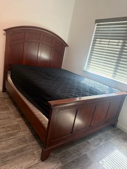Wooden bed frame & Dresser
