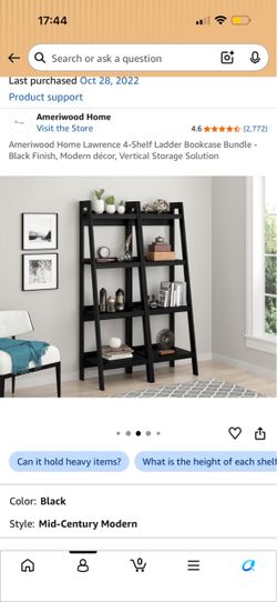 Ameriwood Home Lawrence 4-Shelf Ladder Bookcase Bundle