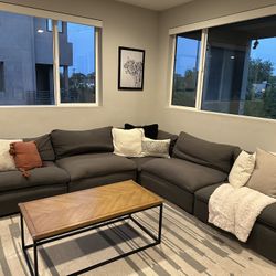 All Modern Blazyk 118” Symmetrical Grey Couch