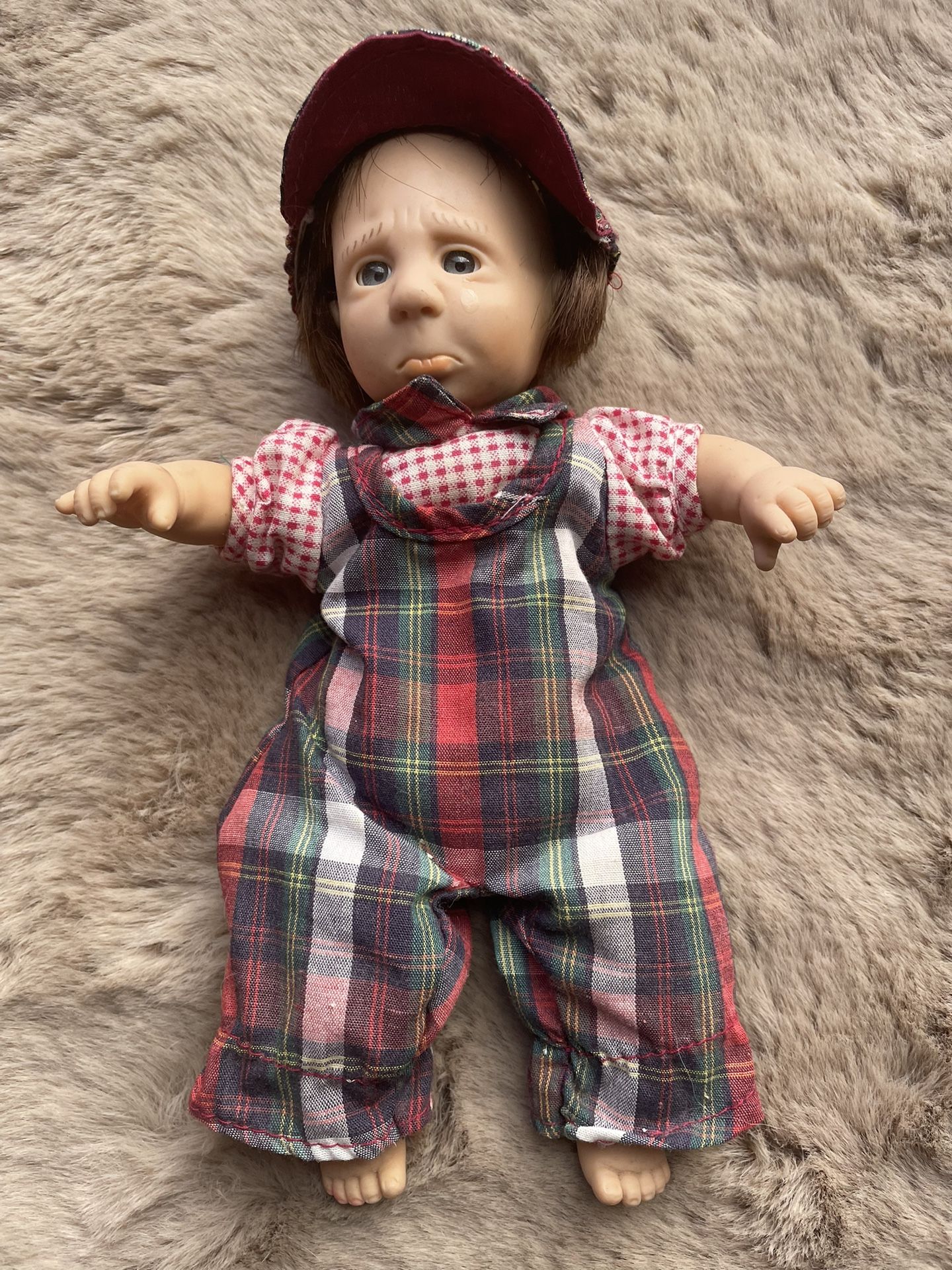 Vtg Expressive Sad Face Palm Pals Doll Gi Go 8" Bean Bag Happy Kids Boy
