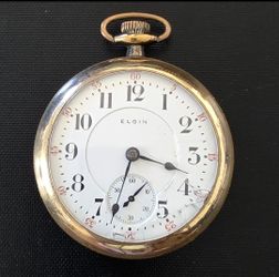 Elgin B.W. Raymond 240 19J 18s Model 8 Railroad Pocket Watch GF Case Runs