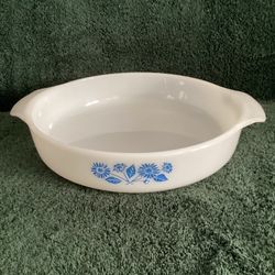 Vintage Anchor Hocking Fire King Blue Corn Flower 1 Qt Casserole #429