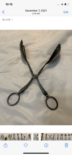 Vintage Eales 1779 Scissor Serving Tongs Silverplated