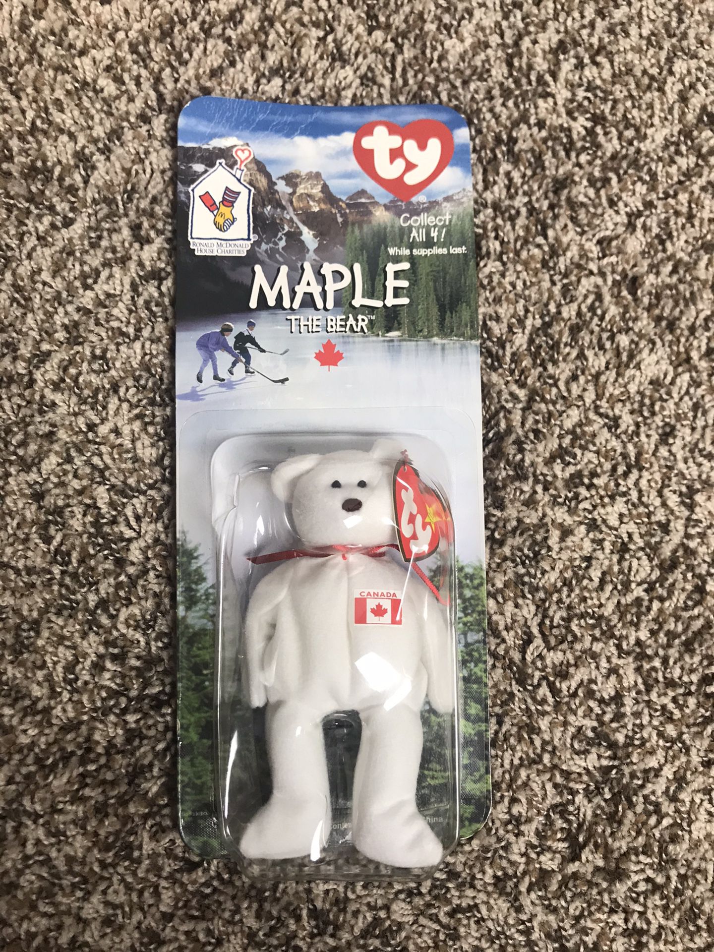 Ty Maple The Bear 1999 Canadian Canada Beanie Baby Ronald McDonald House NIB