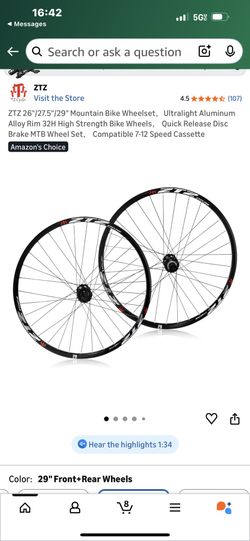 29” MTB Wheel Set - Front And Rear