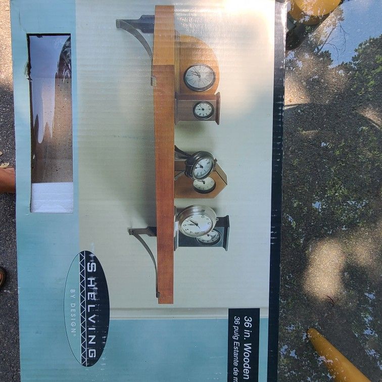 36" Wall Shelf With Brackets- New In Box