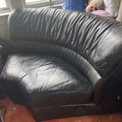 Black Leather Couch 