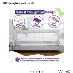 1-Pack Bed Rail for Toddlers 55.5" L x 19.5" H Toddler Bed Rails for Twin, Full, Queen & King Mattress Size I Swina Down Rail Guard | Mattress Side Ra