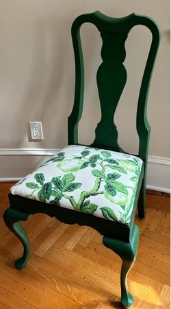 Solid wood Hitchcock green chair