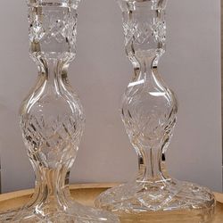 Stunning Waterford Crystal Candle Stick Holders Matching Pair