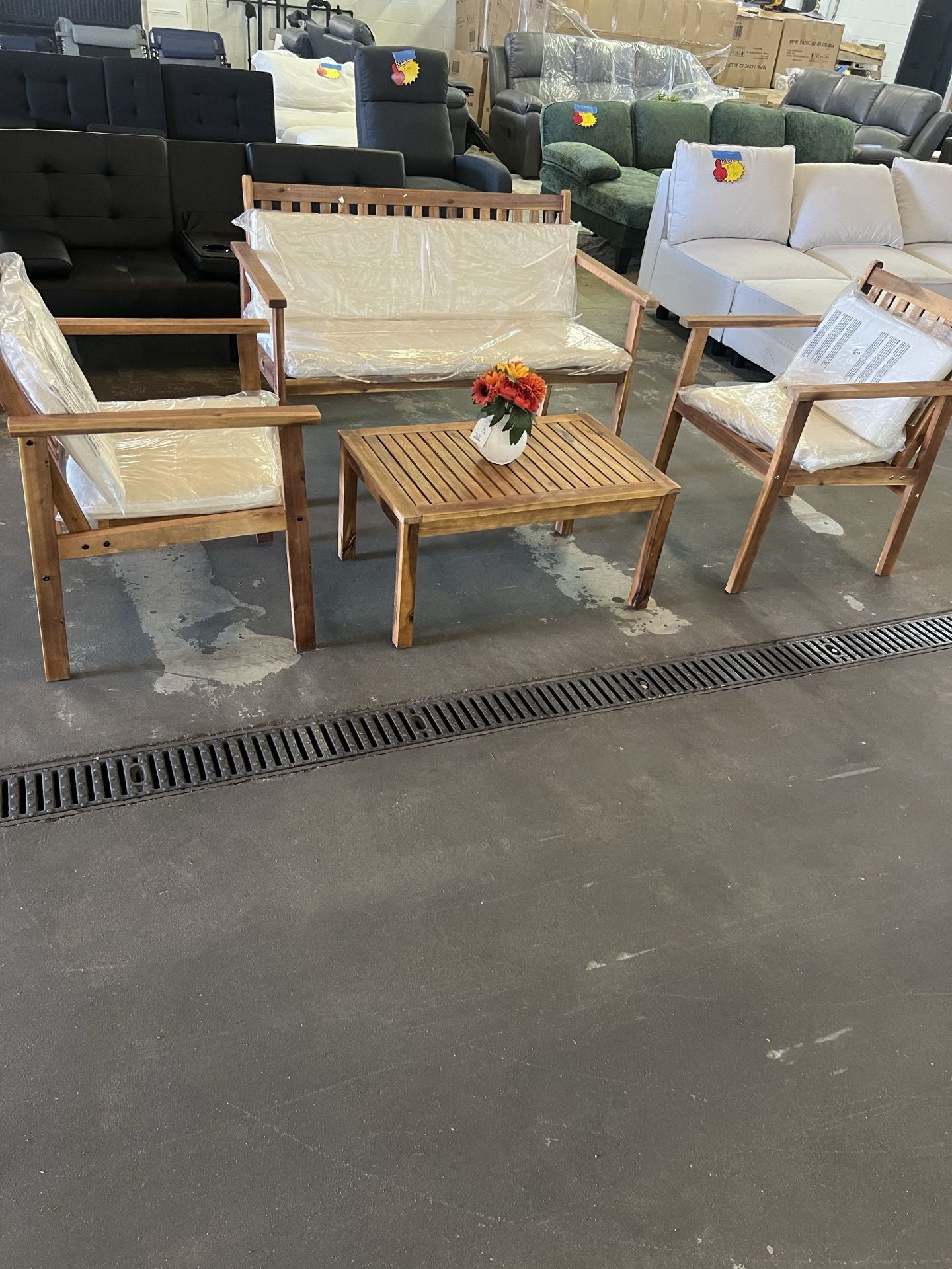 Outdoor Sofa and 2 Chairs with Coffee Table Brand New