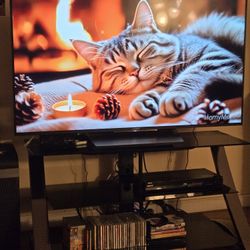 Modern Black Glass TV Stand – Excellent Condition