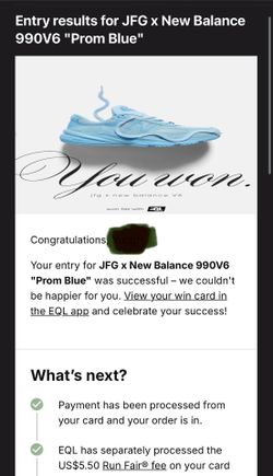 Brand New JFG x New Balance 990v6 Prom Blue Joe Fresh Goods Size 11