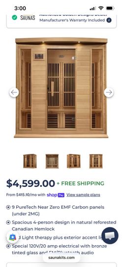 Maxxus 4 Person Sauna- Brand New