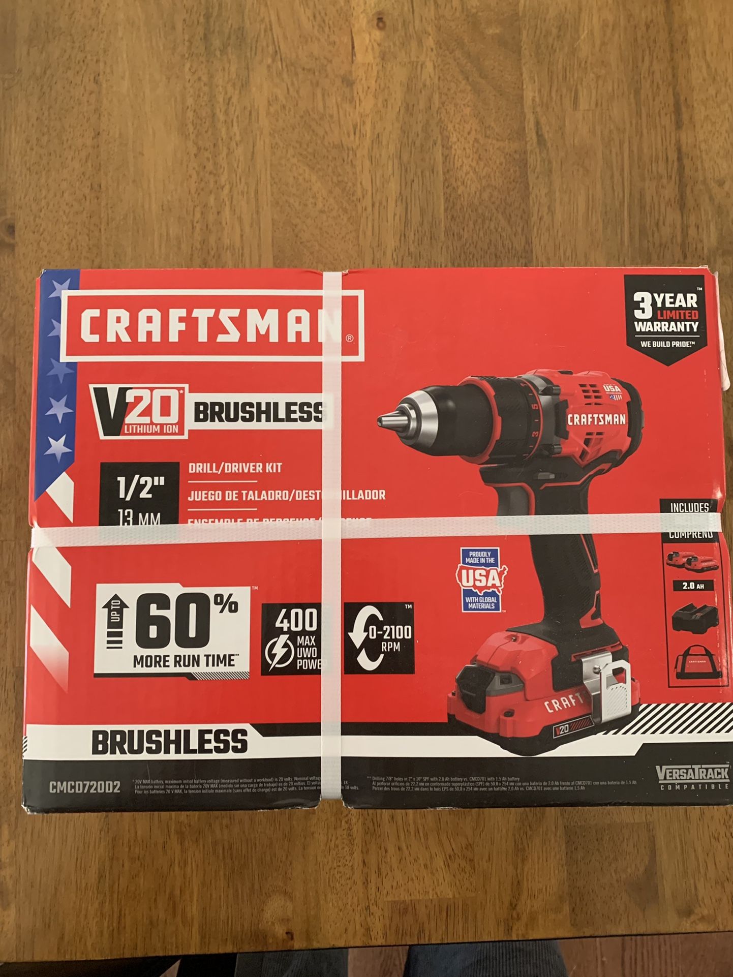 NEW Craftsman V20 Drill Driver Kit W/2 Batteries
