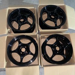 New 15 Inch Spoon Style Rims Wheels 15x7 +35 (4x100)