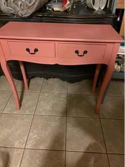 Solid Wood Vintage Console Table / Writing Desk with 2 Drawers
