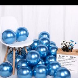 Blue Chrome Balloons 25 Ct