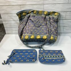 Vera Bradley Bumble Bee Shoulder Bag With Accessories 