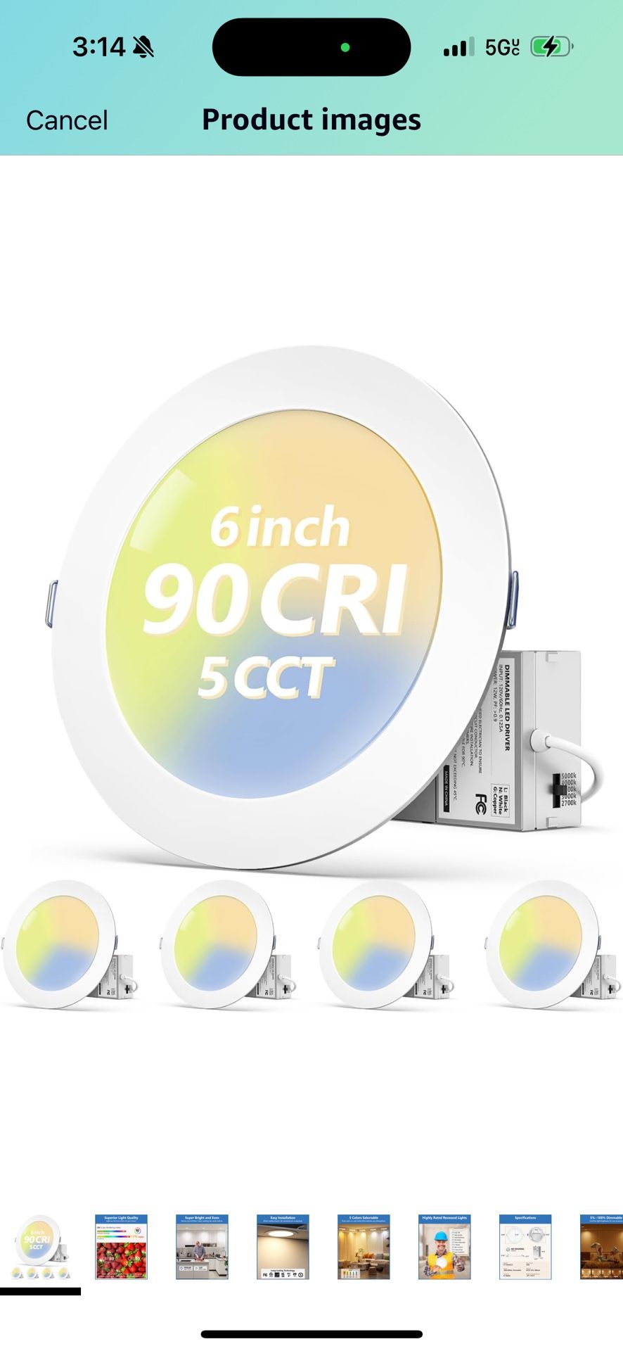 6-Inch LED Recessed Lighting: 4-Pack Dimmable Ultra Thin Canless Recessed Ceiling Lights with 5CCT 12W 90CRI 1050LM for Super Bright Illumination