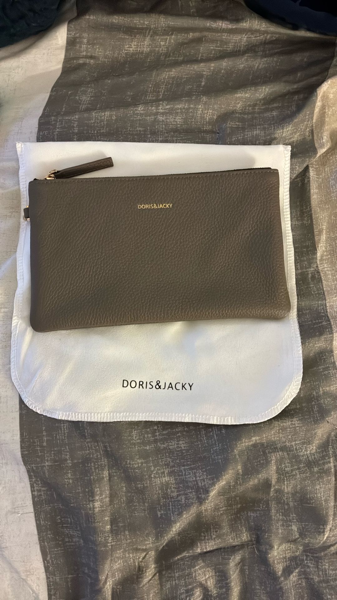 Doris And Jacky Dark Grey Wristlet Wallet Brand New