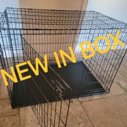 Brand New 42" Xxl Dog Crate Up To 90 Lbs 2 Doors With Tray & Puppy Potty Training Divider $80  Folding Dog Cage Animal Kennel Jaula De Mascota