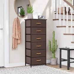 New Brown Fabric 6 Drawer Storage Organizer