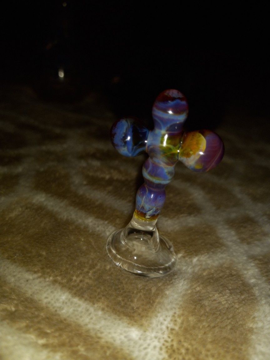 Multi Colored Glass Cross 