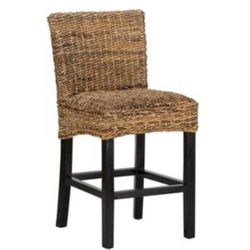 New Set of 2 Abaca Boho Counter Height Stools