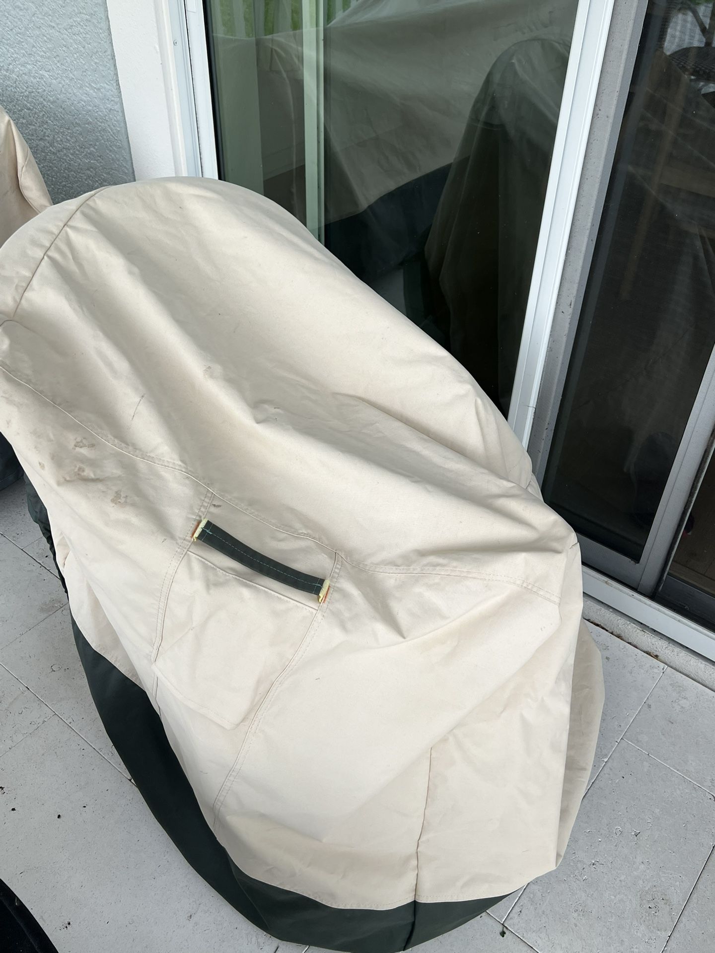 Two patio chair covers - waterproof, good condition. $10 Each