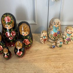 2 Russian nesting dolls- Wood 